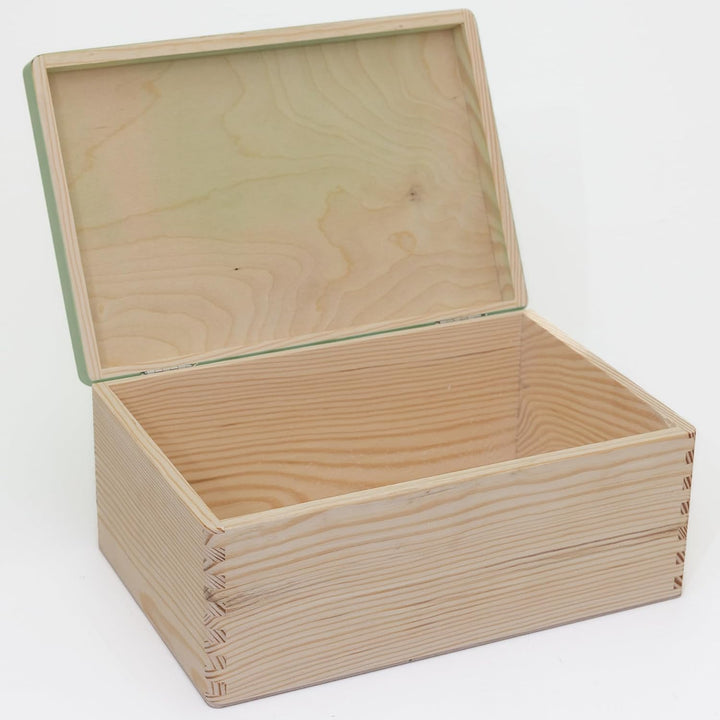 Holzkiste 30 x 20 cm Aufbewahrungsbox Erinnerungskiste Kiste Holz Deckel (Grün), Grün