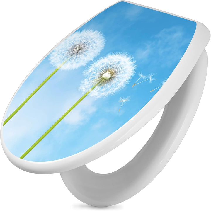 banjado Toilettendeckel mit Absenkautomatik 44,5x37cm - Soft Close Toilettensitz - WC Sitz mit Absen