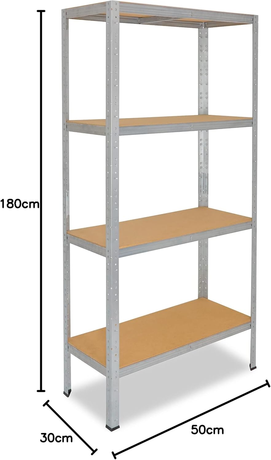 shelfplaza® Home Steckregal 180x50x30cm verzinkt 4 Böden - Kellerregal Lagerregal Metallregal Schwer