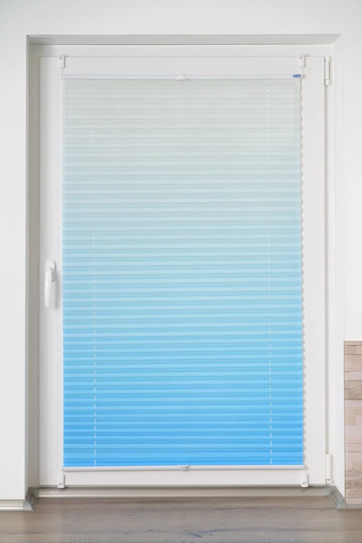 K-home Plissee Farbverlauf, Polyester, Iceblau, B70 x H130 cm B70 x H130 cm Iceblau, B70 x H130 cm I