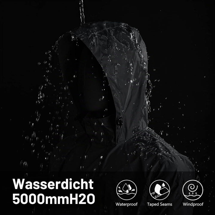 33,000ft Herren Windbreaker, Regenmantel M Schwarz, M Schwarz