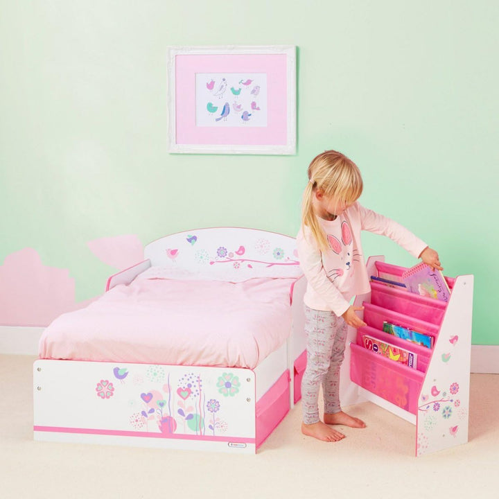 Blumen und Vögel - Spielzeugkiste für Kinder – Aufbewahrungsbox für das Kinderzimmer, 39.5x39.5x60.0