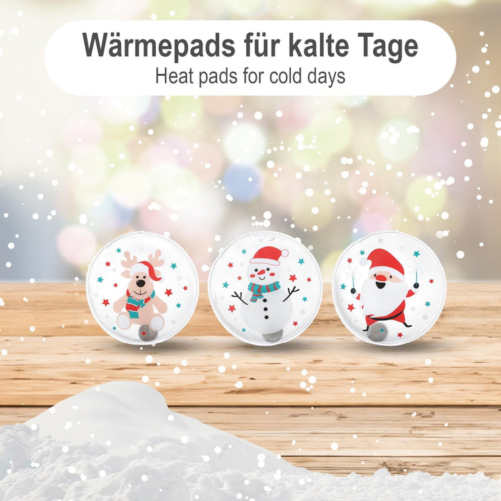 com-four® 6X Taschenwärmer wiederverwendbar - weihnachtliche Handwärmer - Wärmepad für kalte Tage un