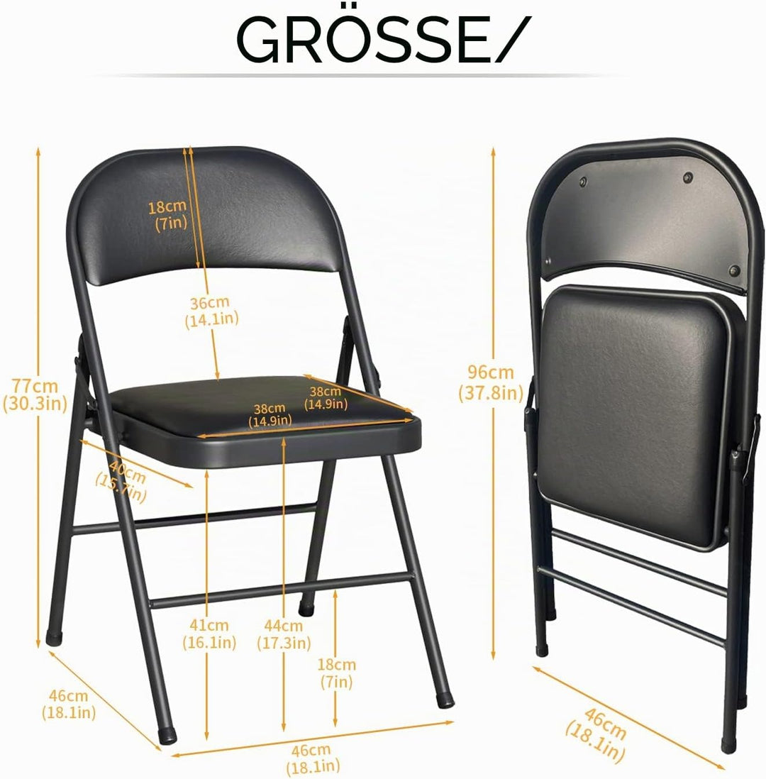 BOOSDEN Klapptisch und Klappstuhl, Schmal Schreibtisch mit Stuhle, Essgruppe, Klapptisch 46.5X97X70c