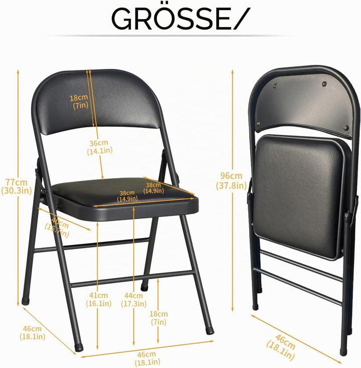 BOOSDEN Klapptisch und Klappstuhl, Schmal Schreibtisch mit Stuhle, Essgruppe, Klapptisch 46.5X97X70c