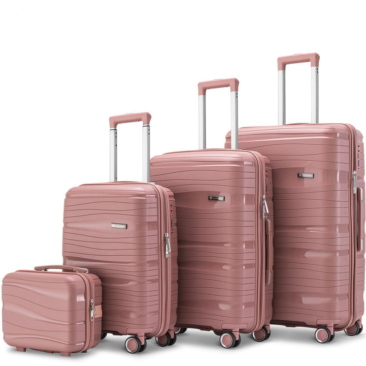 Travel One Kofferset 4-teilig – Rosa – Trolley Set 32L/60L/98L mit Zahlenschloss & 360° Rollen Rosa