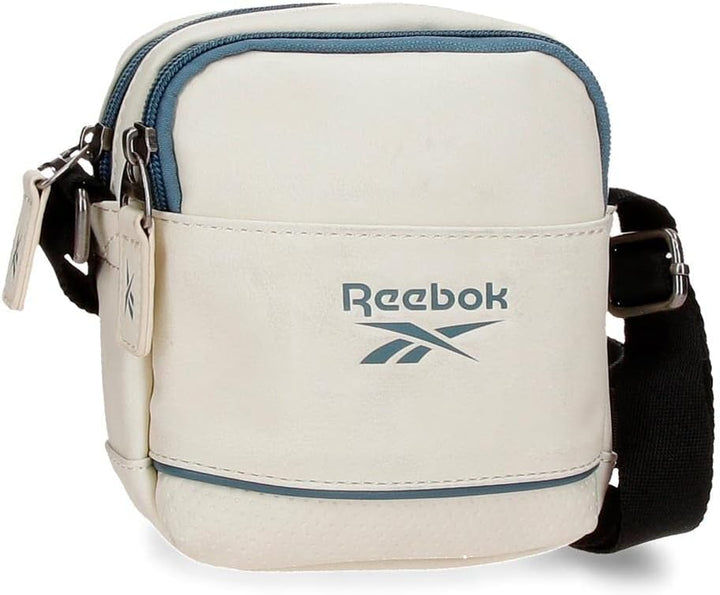 Reebok Cincinnati Umhängetasche Zwei Fächer Weiss 12x16x3,5 cm Kunstleder Bandolera Dos Compartiment