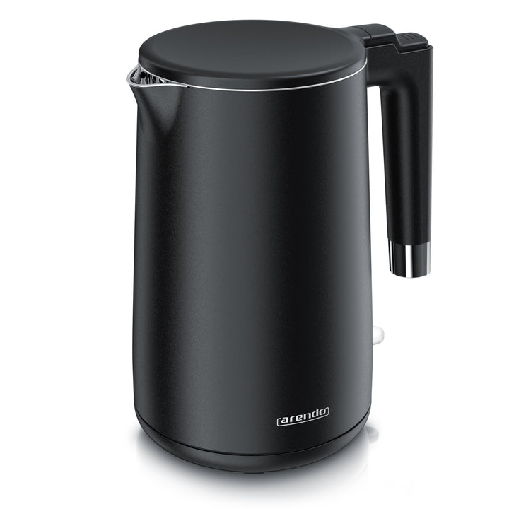 Arendo - Wasserkocher Edelstahl – 1,5 Liter - 2200 Watt – Doppelwand-Design – 360° Controller – BPA-