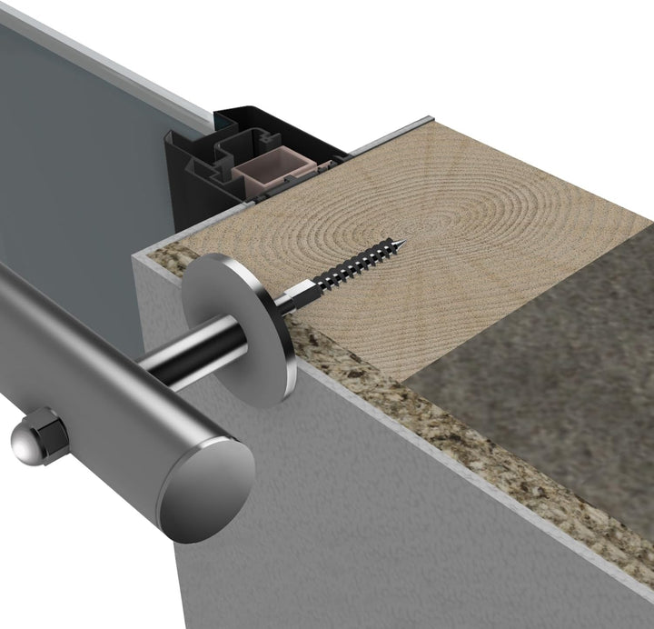Edelstahl V2A Französischer Balkon Franz Geländer Stabgeländer Aussenbefestigung System (128 x 90 cm