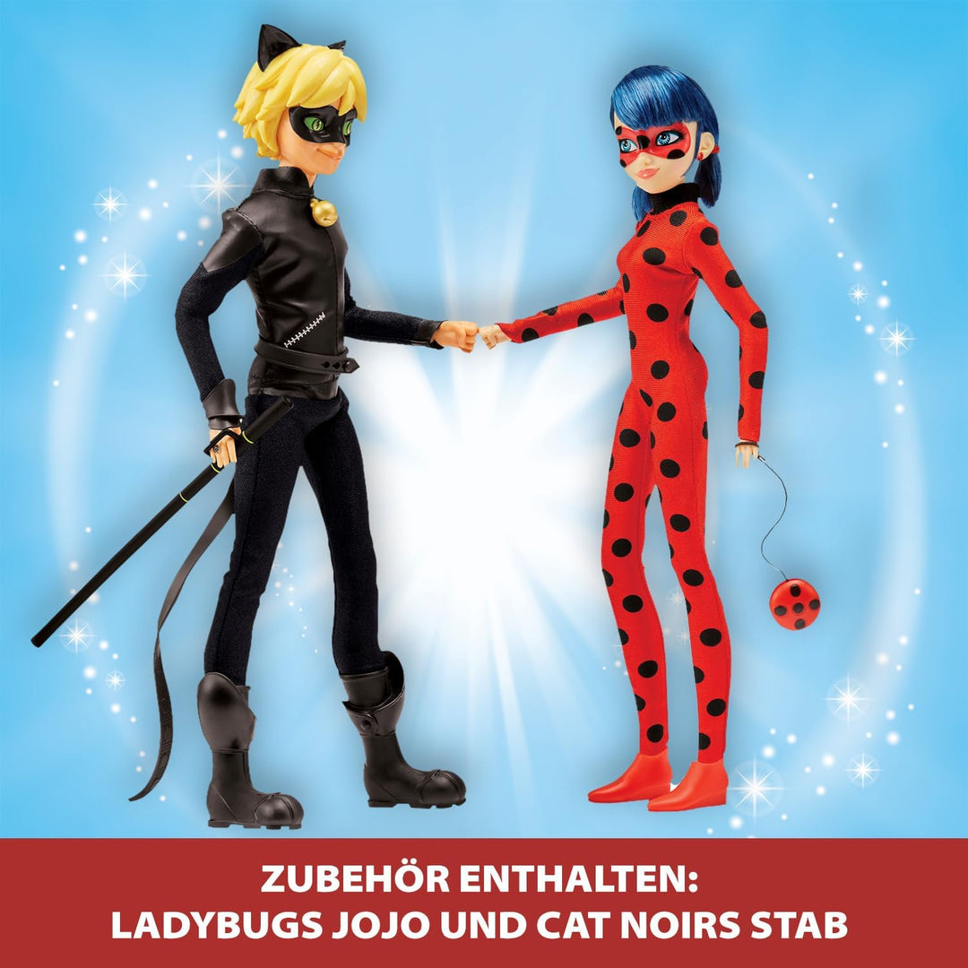 Bandai - Miraculous Ladybug - 2er Packung Ankleidepuppen 26 cm - Ladybug und Cat Noir - P50365, Lady