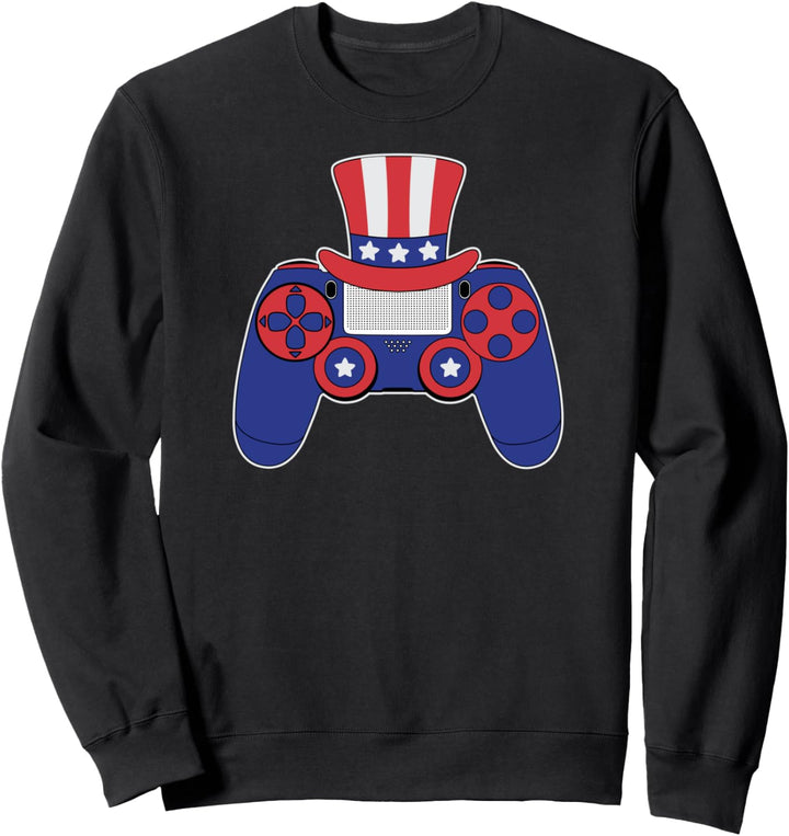4. Juli Videospiel Amerikanische Flagge Uncle Sam Gamer Gami Sweatshirt