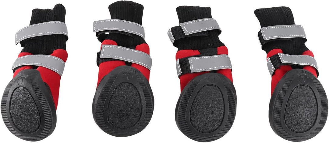 4 Stück Hundestiefel Schwarz Rutschfeste Hundeschuhe Wasserdichte warme Schutzstiefel für mittlere u