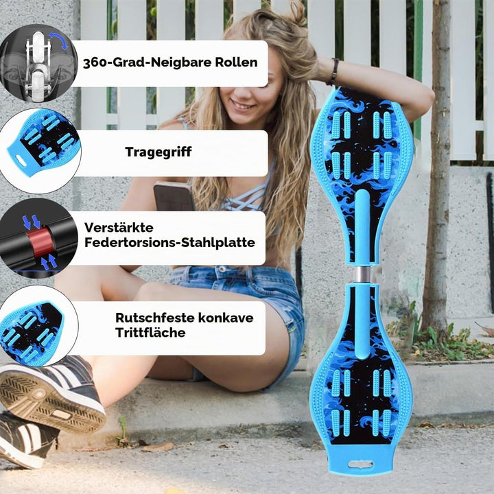 ERNAN Waveboard- Compact Lightweight Caster Board Kids/Teens. Waveboard Kinder Street Surfen Caster