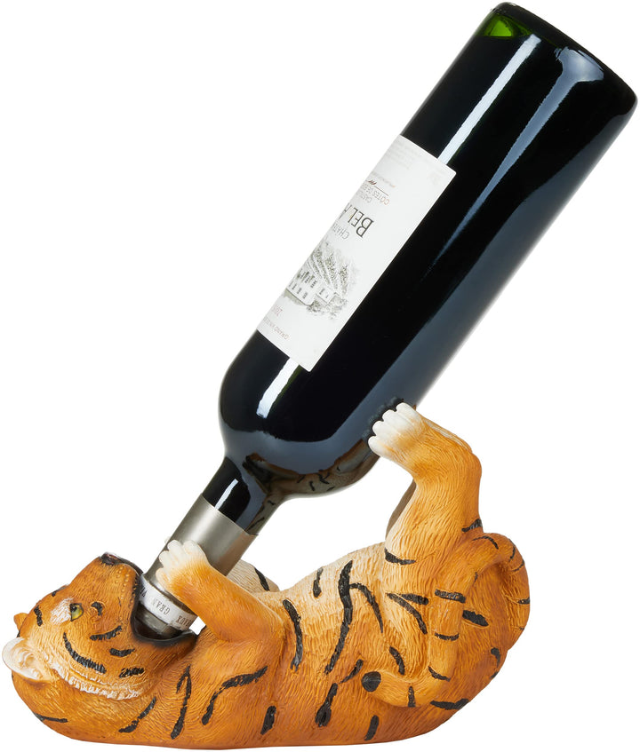 BRUBAKER Weinflaschenhalter durstiger Tiger - Flaschenhalter Trinkende Tiere - Flaschenständer lusti