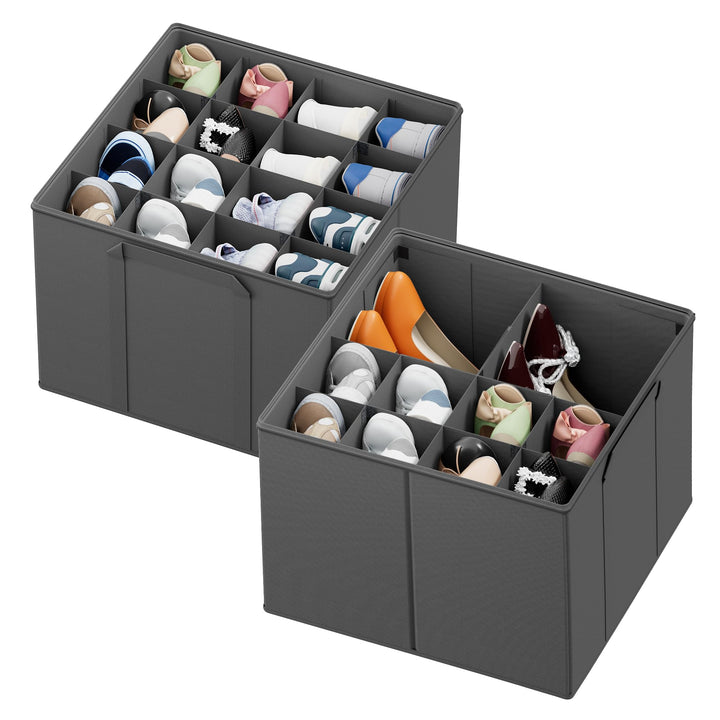 SpaceAid Schuh-Organizer für Schrank, faltbare Schuhaufbewahrungsbehälter, Körbe, Boxen mit verstell
