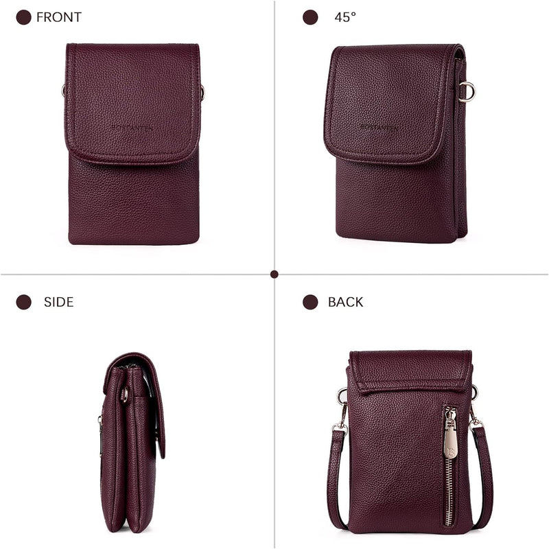 BOSTANTEN Handytasche zum Umhängen Leder, Handy Umhängetasche Damen, Handytasche mit Geldbörse zum U