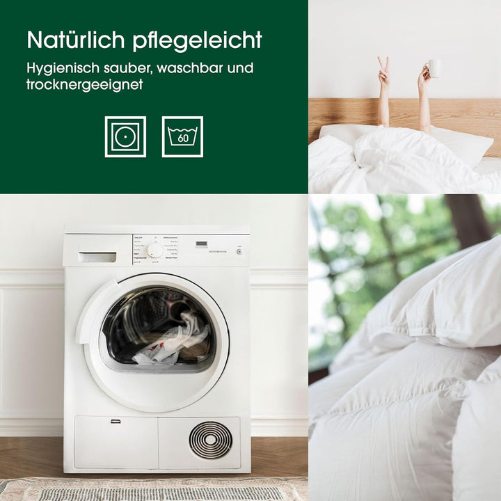 HANSKRUCHEN Premium de Luxe Daunendecke 260x220 cm - Leicht / Übergang - Made in Germany Kassettende
