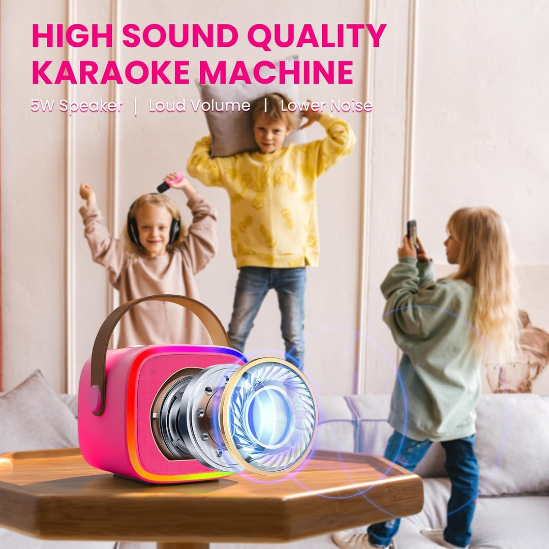 BONAOK Mikrofon Karaoke Maschine 2 Mikrofon, Bluetooth Karaokemaschinen für Kinder Erwachsene, Tragb