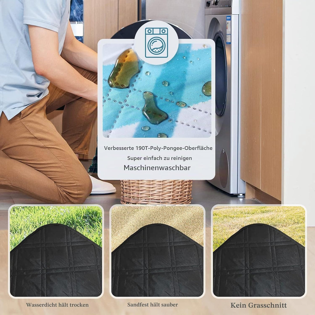 DEWUR Picknickdecke wasserdicht waschbar, Stranddecke Sandfrei XXL Campingdecke Strandmatte isoliert