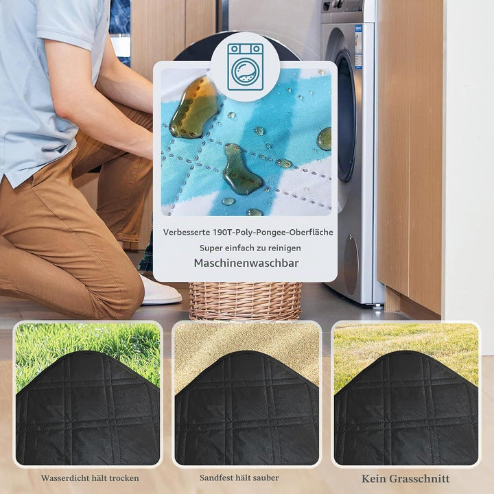 DEWUR Picknickdecke wasserdicht waschbar, Stranddecke Sandfrei XXL Campingdecke Strandmatte isoliert