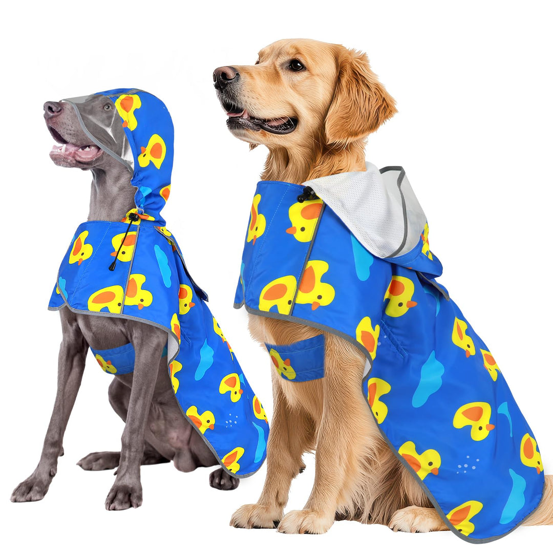 Weesiber Hunderegenmantel, Einstellbare Regenmantel Hund, Wasserdichter Regenjacke Hund mit Entenmus