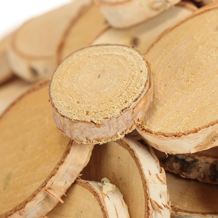 com-four® 1kg Streudeko, dekorative Holzscheiben zum Streuen - Holzchips aus natürlichem Holz mit Ri