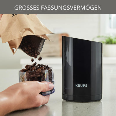 Krups F20342 Kaffeemühle und Gewürzmühle in Einem | Leistungsstarker Motor | Mahlgrad variabel | 75g