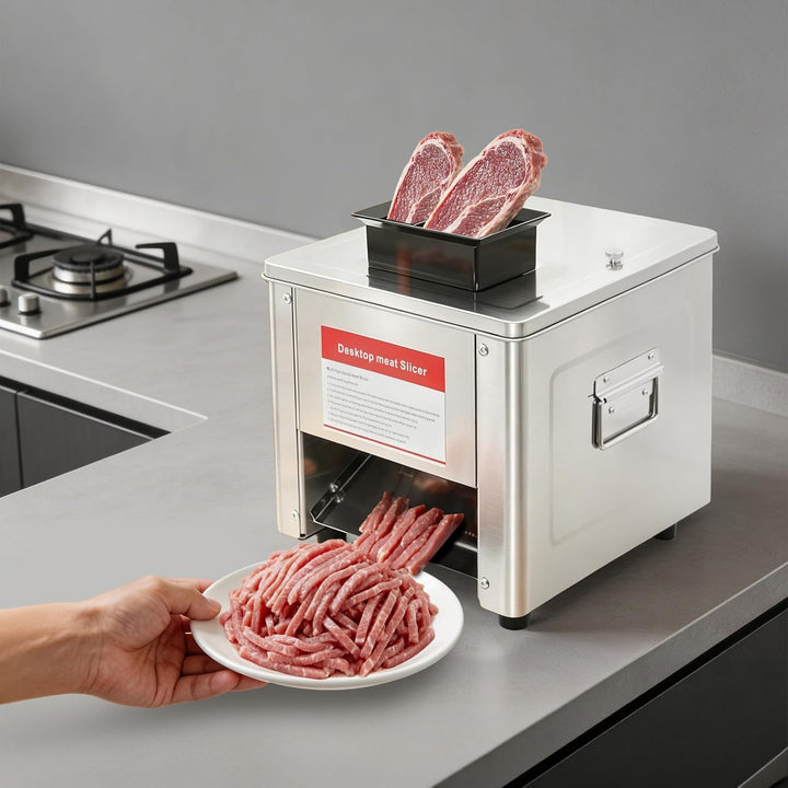 850W Kommerzieller Fleischschneider aus Edelstahl (3,5mm Dicke) | Fleischschneidemaschine, Multifunk