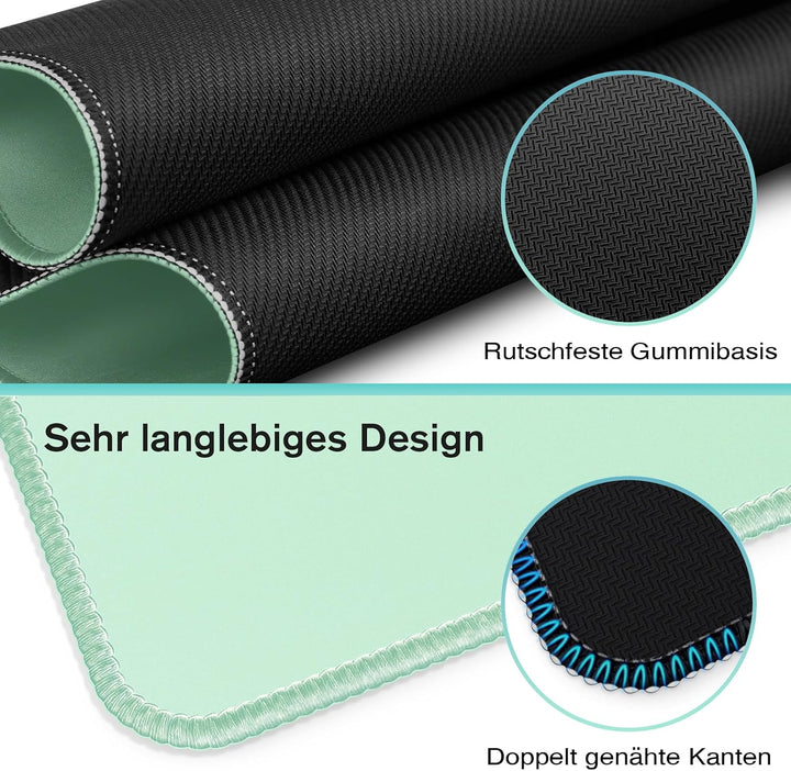 Schreibtischunterlage Mauspad 1200x400mm Mousepad XXXL- Gaming Mauspad 120 x 40 cm Hellgrün, 120 x 4