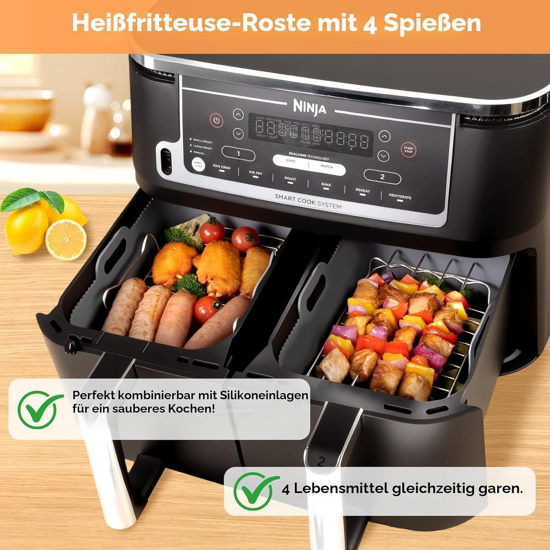 Airfryer Zubehör, Heissluftfritteuse Zubehör für Ninja AF400EU, AF451EU, AF500EU, 9-10.4L XXL Heissl