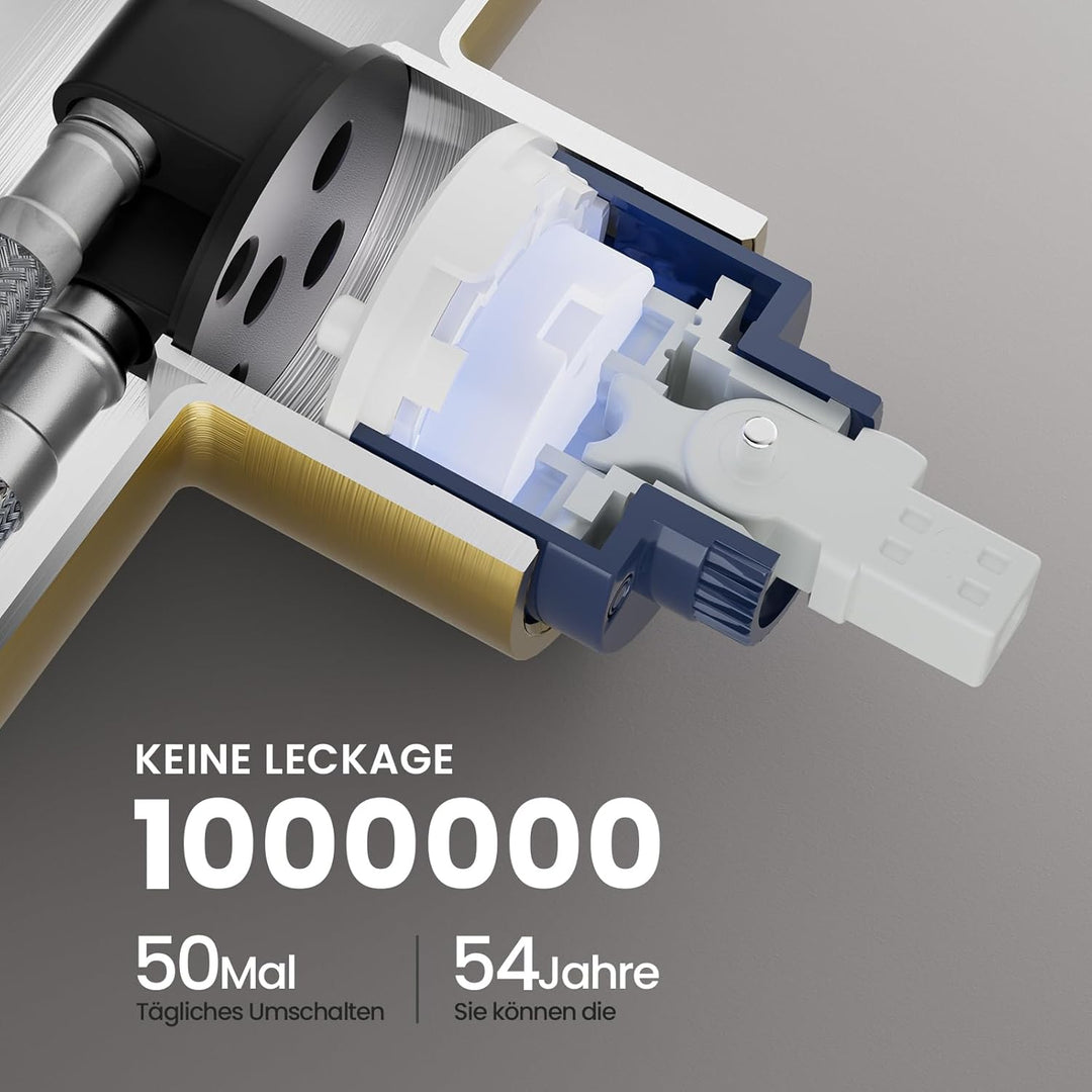 CECIPA Wasserhahn Küche Hochdruck, Küchenarmatur Mit Herunterziehbare Brause, Mischbatterie Küche Zw