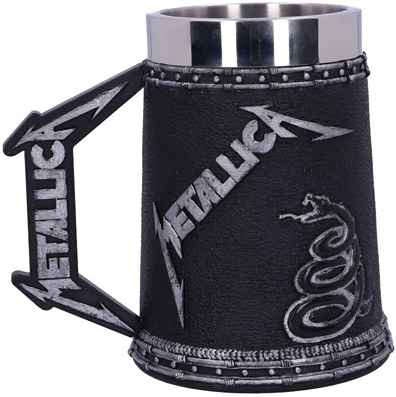 Nemesis Now B5220R0 Bierkrug, offizielles Lizenzprodukt, Metallica Album, 14,5 cm, Schwarz