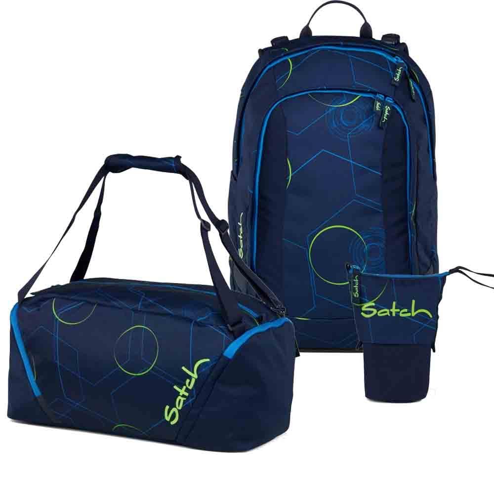 Satch Air Pencil Slider Edition Schulrucksack Set 3tlg. inkl. Sporttasche Blue Tech, Blue Tech