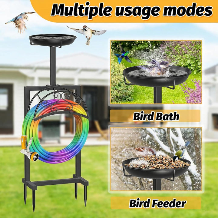 Gartenschlauchhalter, freistehend, verbesserter 4 Spikes, robuster Aufbewahrungsrollenständer mit Vo