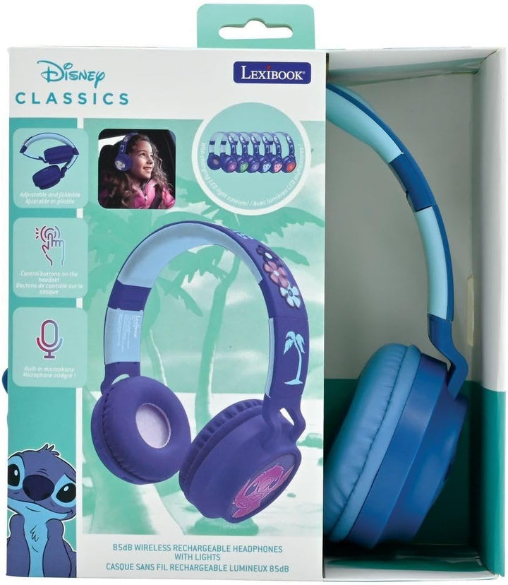 Lexibook - Disney Stitch - 2-in-1-Kopfhörer mit Stitch-Details und Lichteffekten, hochwertiger Sound