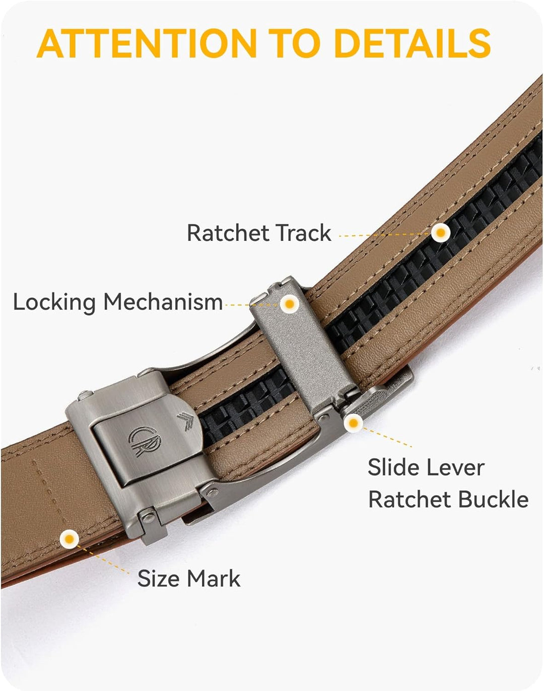 CHAOREN Automatik Gürtel Herren, Ledergürtel Herren, 35 mm Breit, Kürzbar | Präzise Anpassung für pe