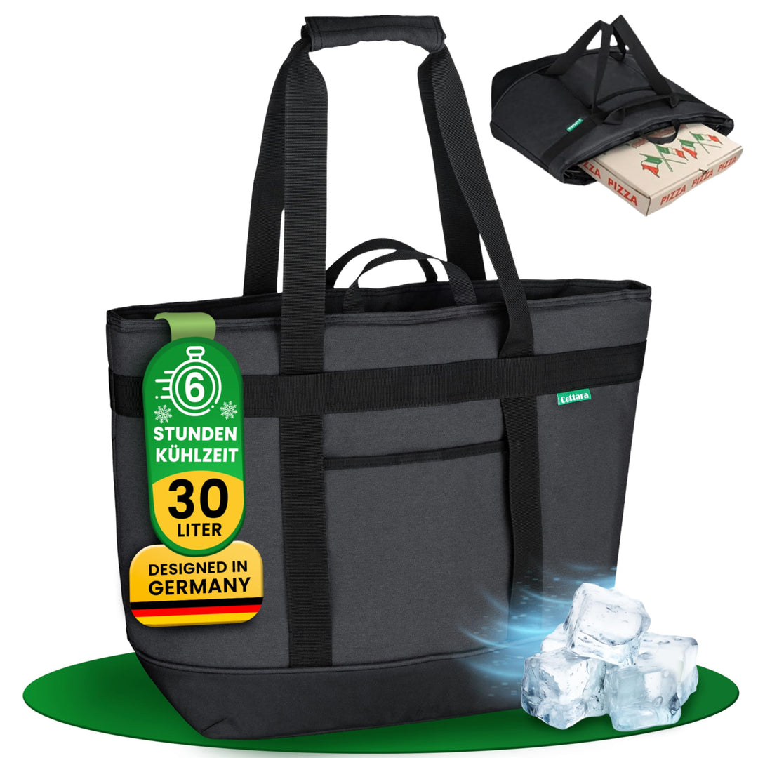 faltbare Kühltasche gross mit wasserdichter Isolierung 30l – Grosse Isoliertasche auslaufsicher flex