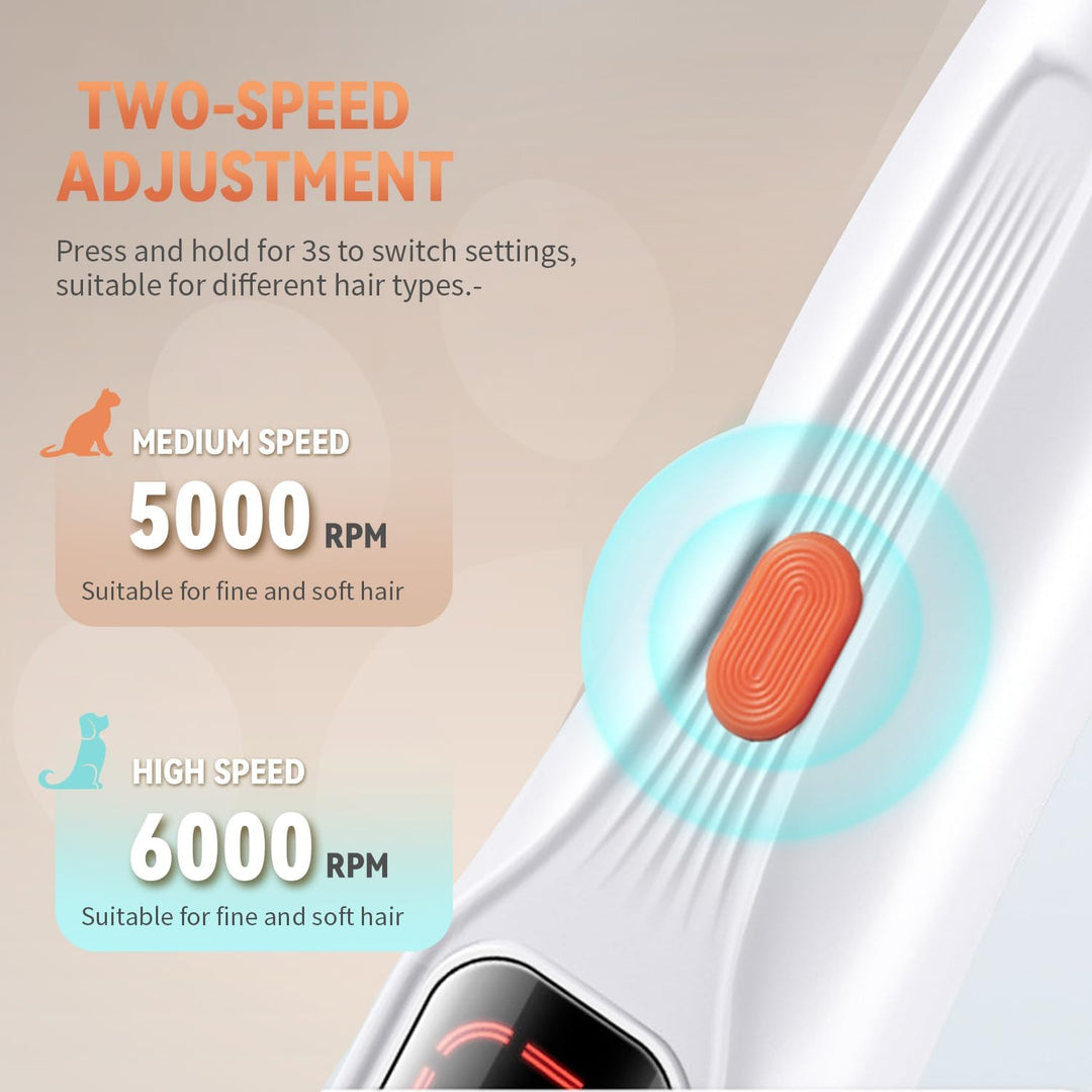 2026 New Pet Präzisionstrimmer, Hundepfotentrimmer mit LED-Licht, geräuscharm, IP68 wasserdicht, Dua