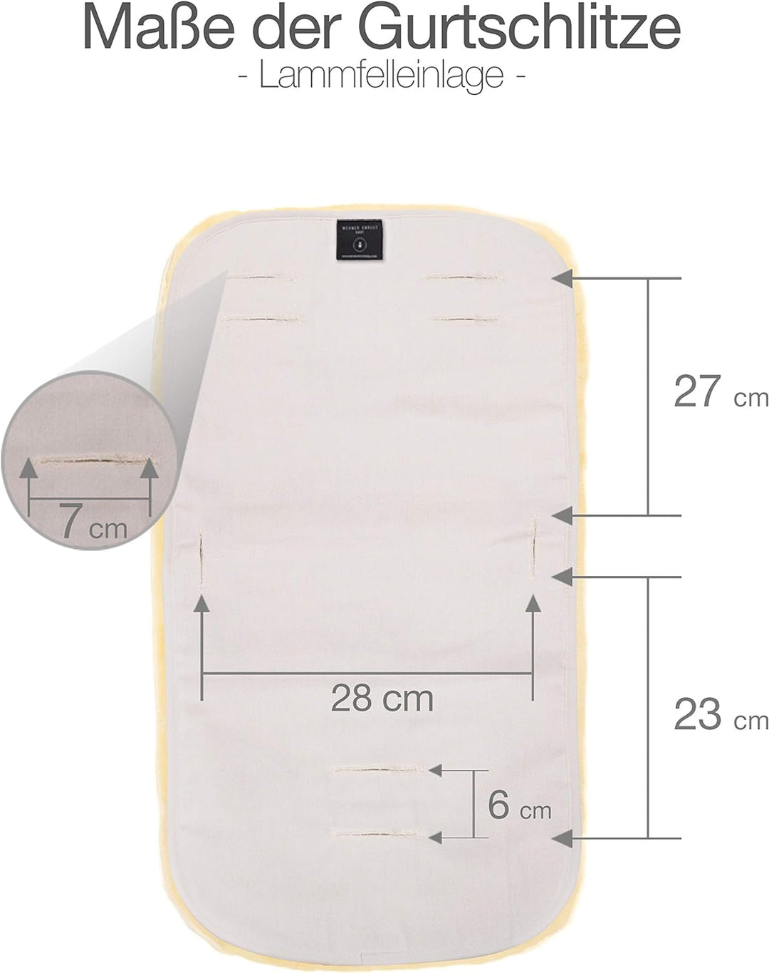 Lammfelleinlage TREND von WERNER CHRIST – universale Fell Einlage für Babywanne, Kinderwagen, Buggy