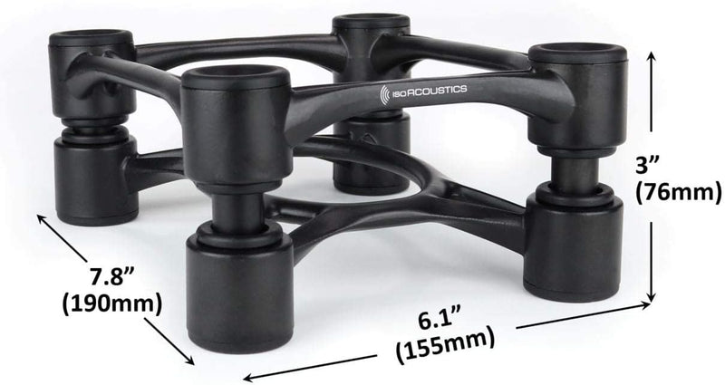 IsoAcoustics Aperta-Serie mit Lautsprecherstativen, schwingungsdämpfend, mit Einstellbarer Neigung: