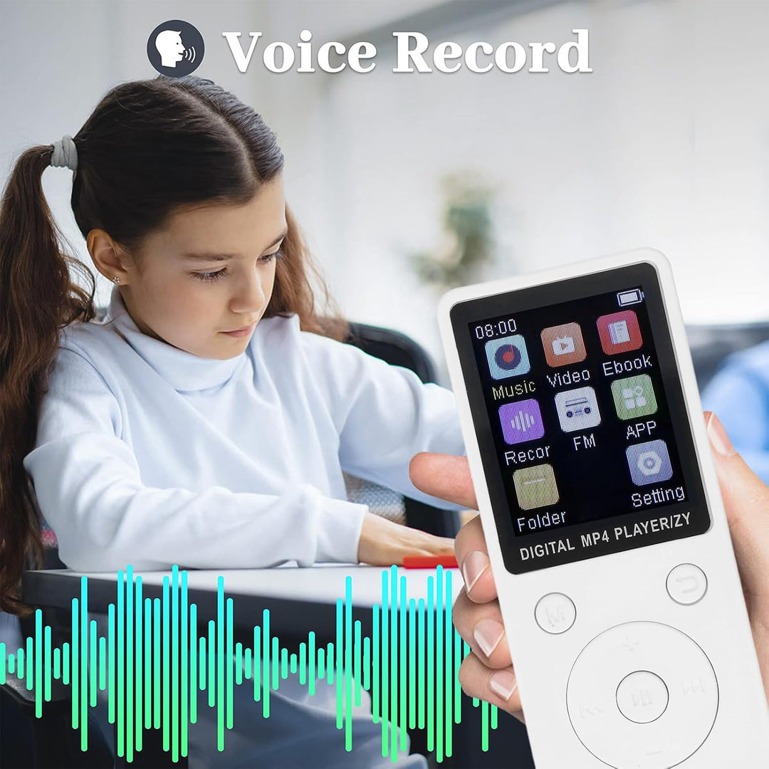 MP3-Player mit Bluetooth 5.0, 1,8-Zoll-Farbbildschirm, Tragbarer Musik-Player, HiFi-Sound-Musik-Play