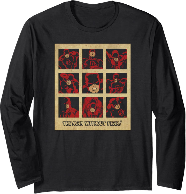 Marvel Daredevil Classic Retro Squared Up Langarmshirt
