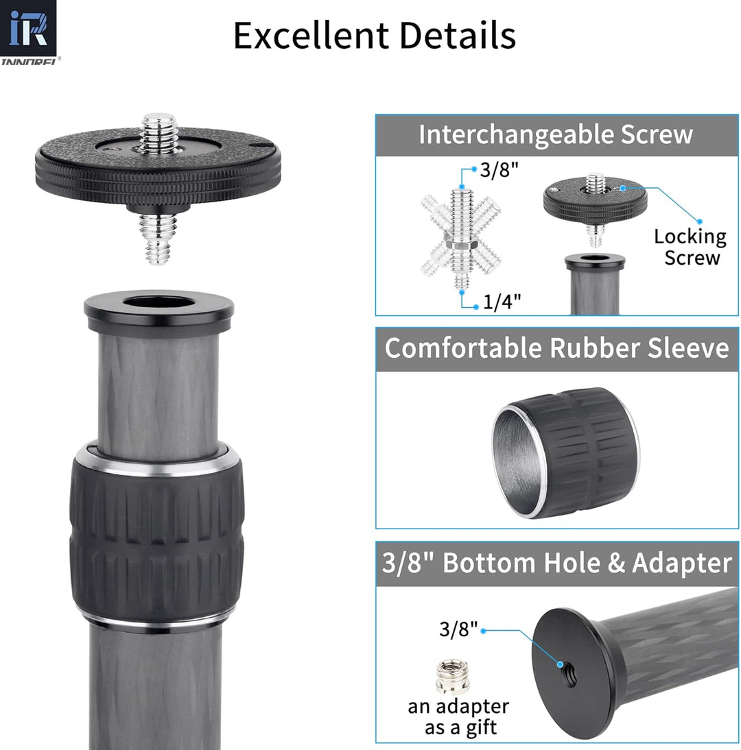 Universel 10 Couches en Fibre de Carbone Trépied Colonne-ER252C/ER282C/ER322C, ER322C