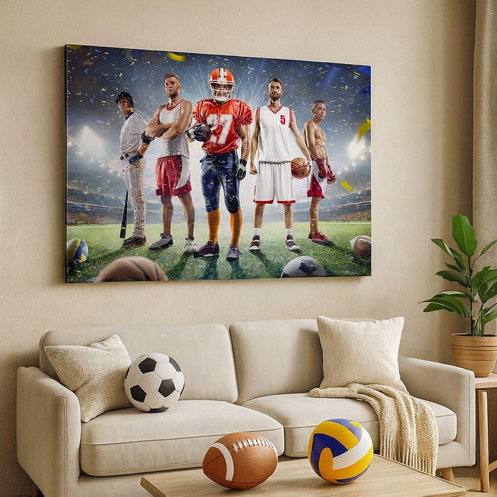 Bilder auf Leinwand 100x70cm Leinwandbild mit Rahmen Sport Sportler Gross Wanddeko Bild Schlafzimmer