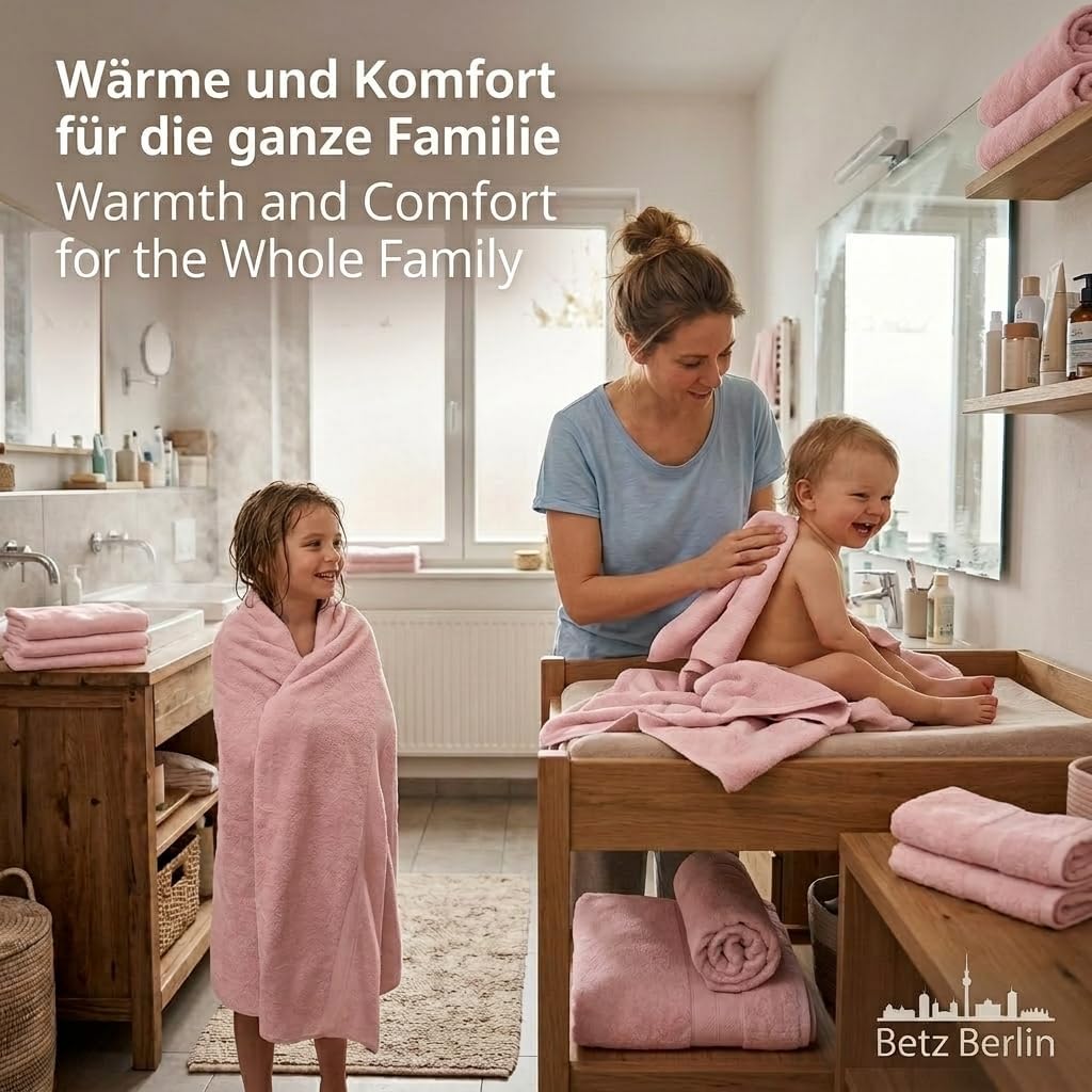 Betz Berlin 6er Set 2X Maxi Duschtuch 100 x 150 cm 4X Handtuch 50 x 100 cm 100% Baumwolle Farbe Lotu