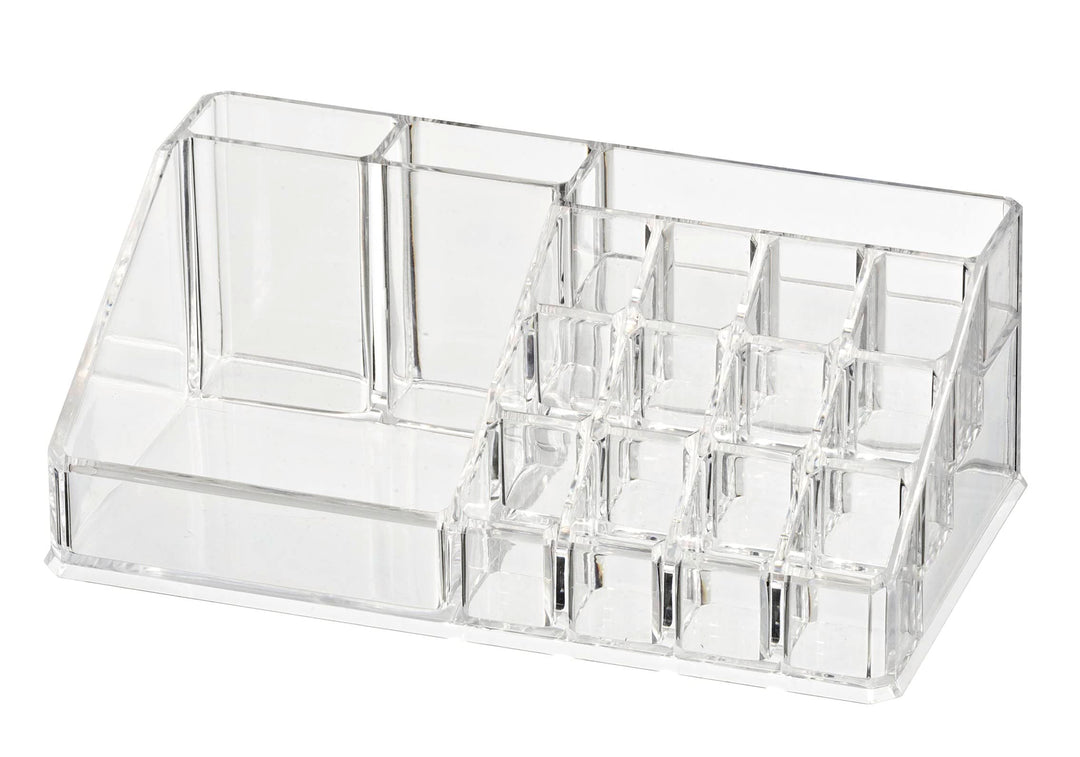 WENKO Kosmetik Organizer Femme - mit 16 Aufteilungen, Acryl, 22.5 x 8 x 12.5 cm, Transparent, 16 Auf