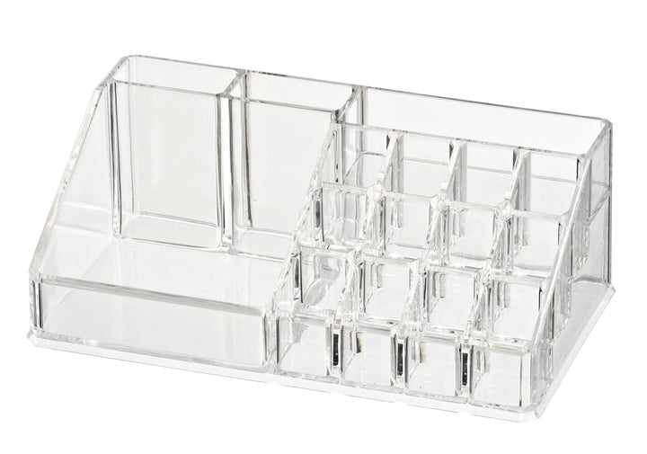 WENKO Kosmetik Organizer Femme - mit 16 Aufteilungen, Acryl, 22.5 x 8 x 12.5 cm, Transparent, 16 Auf