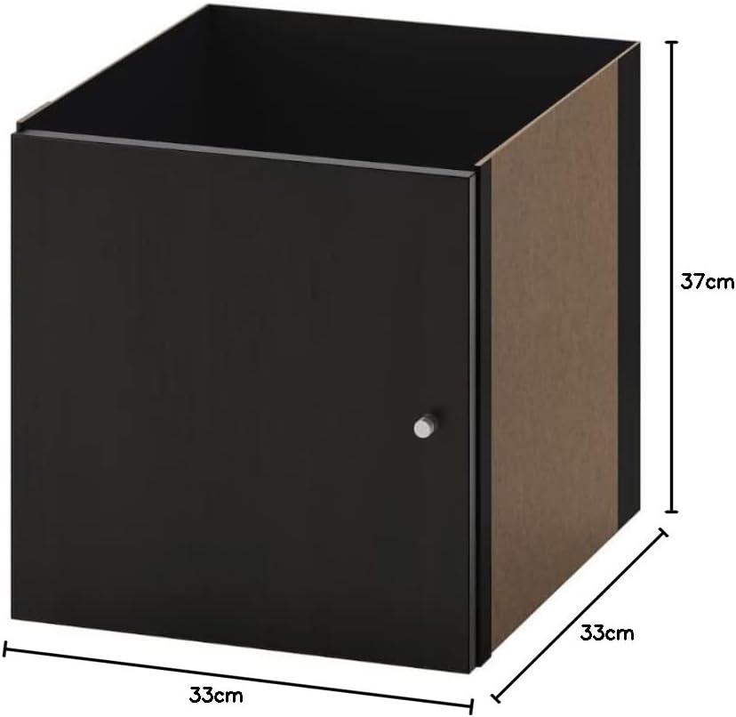 KALLAX Einsatz mit Tür für Ikea Regal schwarzbraun 33x33