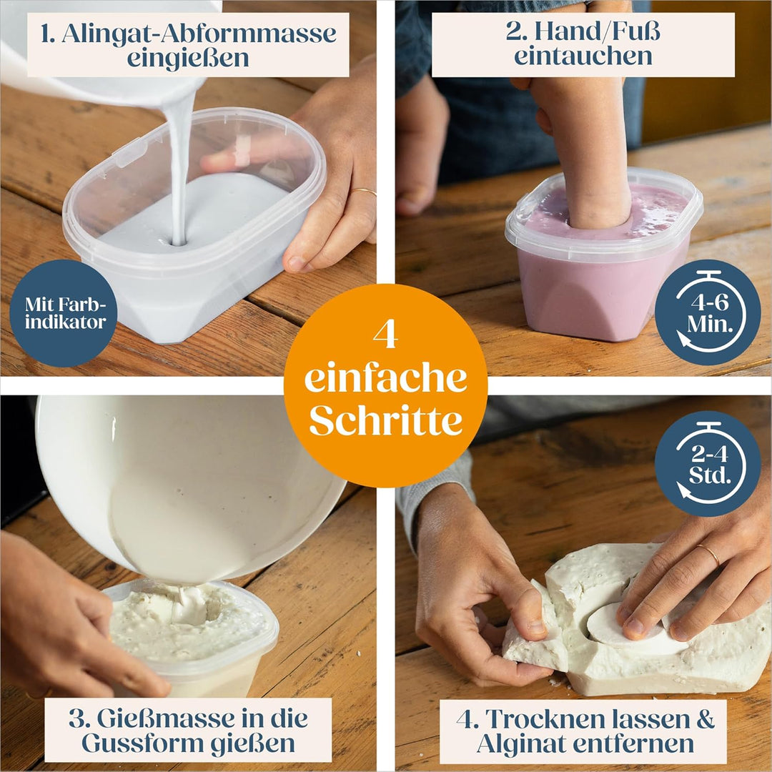 Niimo 3D Abdruck Baby Hand und Fuss - Hautsicheres Baby Gipsabdruck Set, Baby Abdruck Hand Fuss, Han