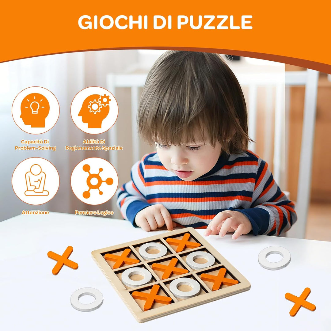 Kindergeburtstags Gadget, 20 Stück Mini-Tic-Tac-Toe-Brett aus Holz für Kinder Spieltisch aus Holz Xo